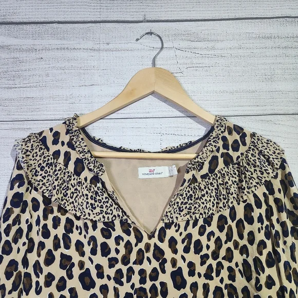 Vineyard Vines Leopard Print Women's Top, Size S - Picture 7 of 11